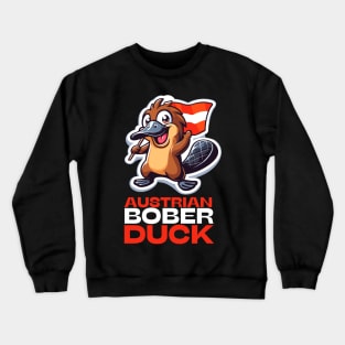 Austrian Bober Duck | Funny Platypus Humor | Bóbr | Polish Beaver | Meme from Poland | Slav | Slavic Crewneck Sweatshirt